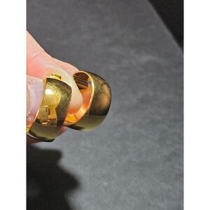 Monet gold plated vintage clip on hoop earrings